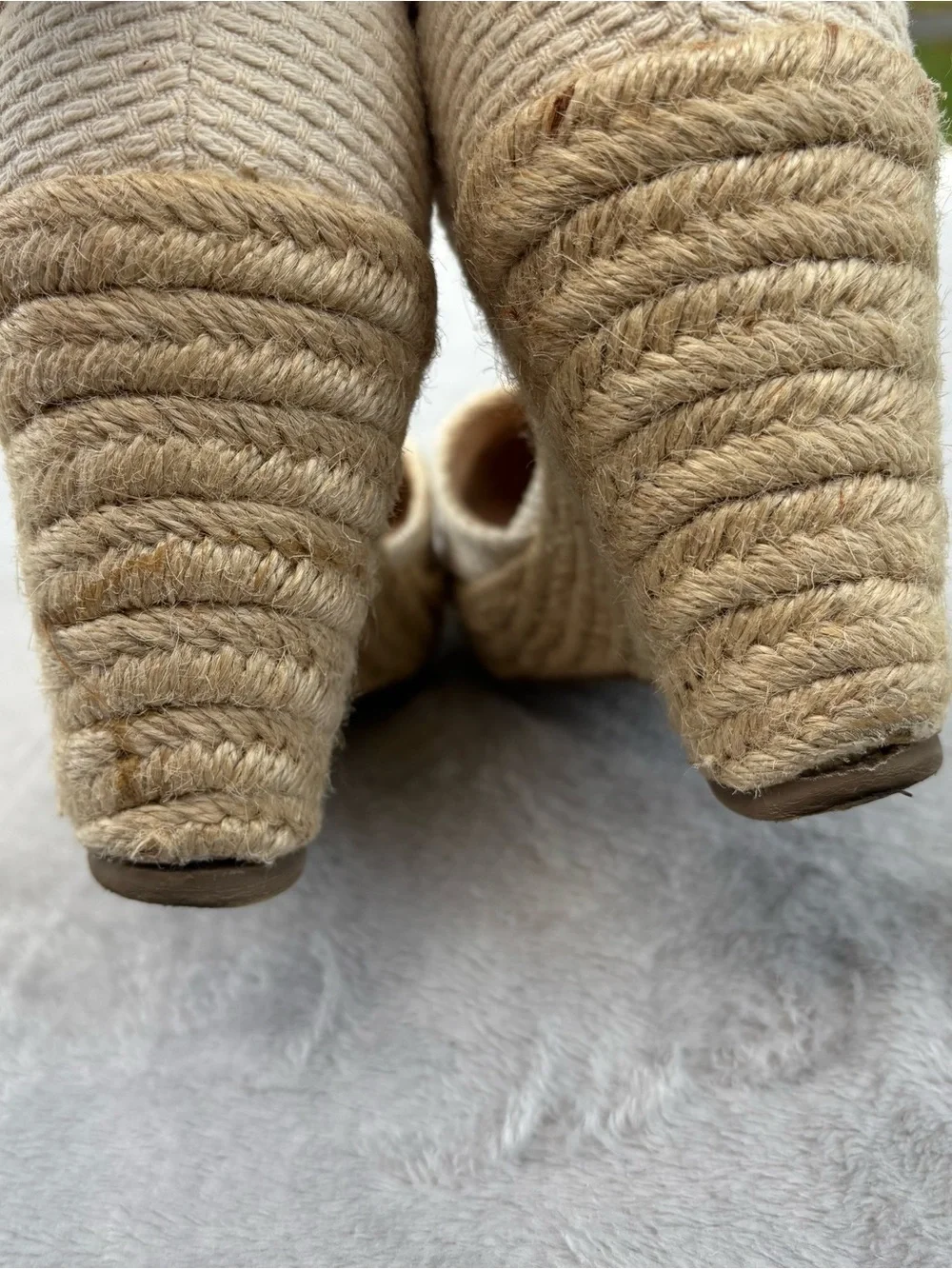 A New Day Women's Olivia Rounded Toe Espadrille Wedge Pumps, Cream Size 7 READ